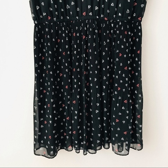 Lauren Conrad Sheer Mesh Cocktail Black Pink Hearts Fit & Flare Party Dress - Picture 6 of 9